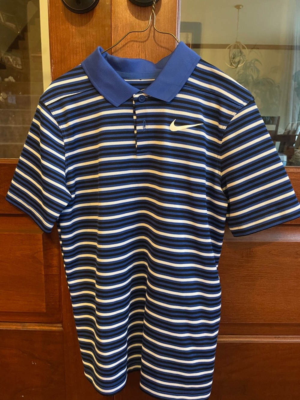 Nike kids  Blue Striped Polo Shirt
